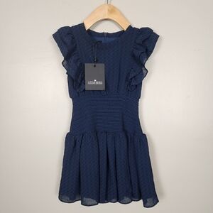 Little Remix enigma smock dress, navy, size 4, nwt
